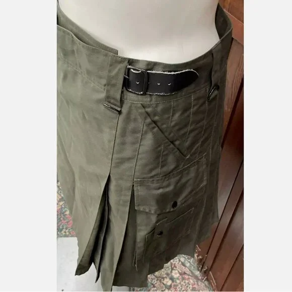 Utility Kilt Olive Drab Green Cargo Military Tactical Hiking Men Custom 36-40 XL - Picture 2 of 6